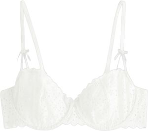Uvatteret bh med broderie anglaise