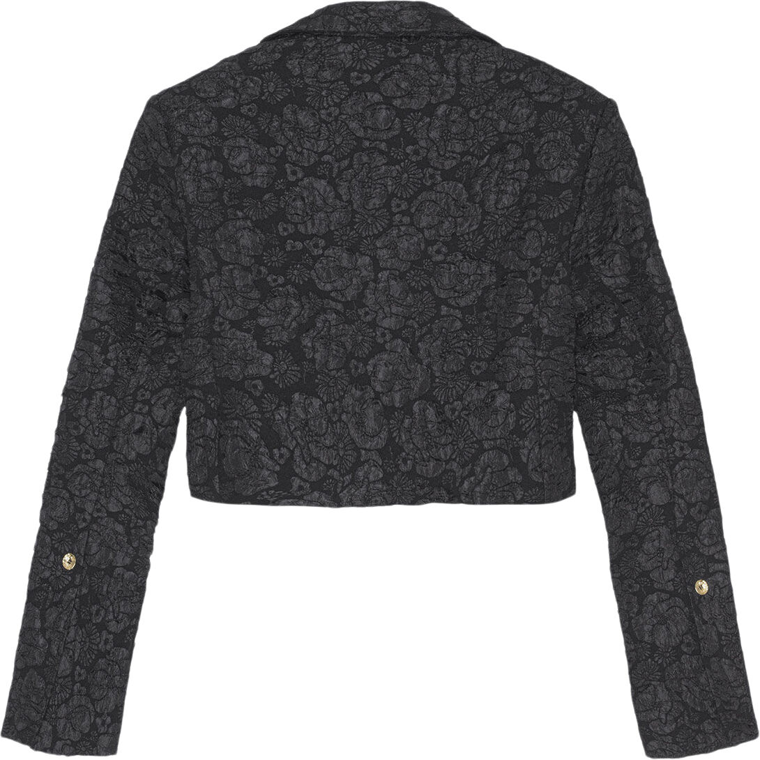 Stretch Jacquard Cropped Blazer