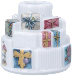 Hammersh&oslash;i Christmas Gaver lysestage &Oslash;7. 5 cm hvid m. deko