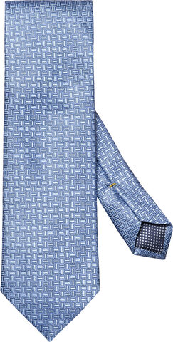 Light Blue Geometric Woven Silk Tie