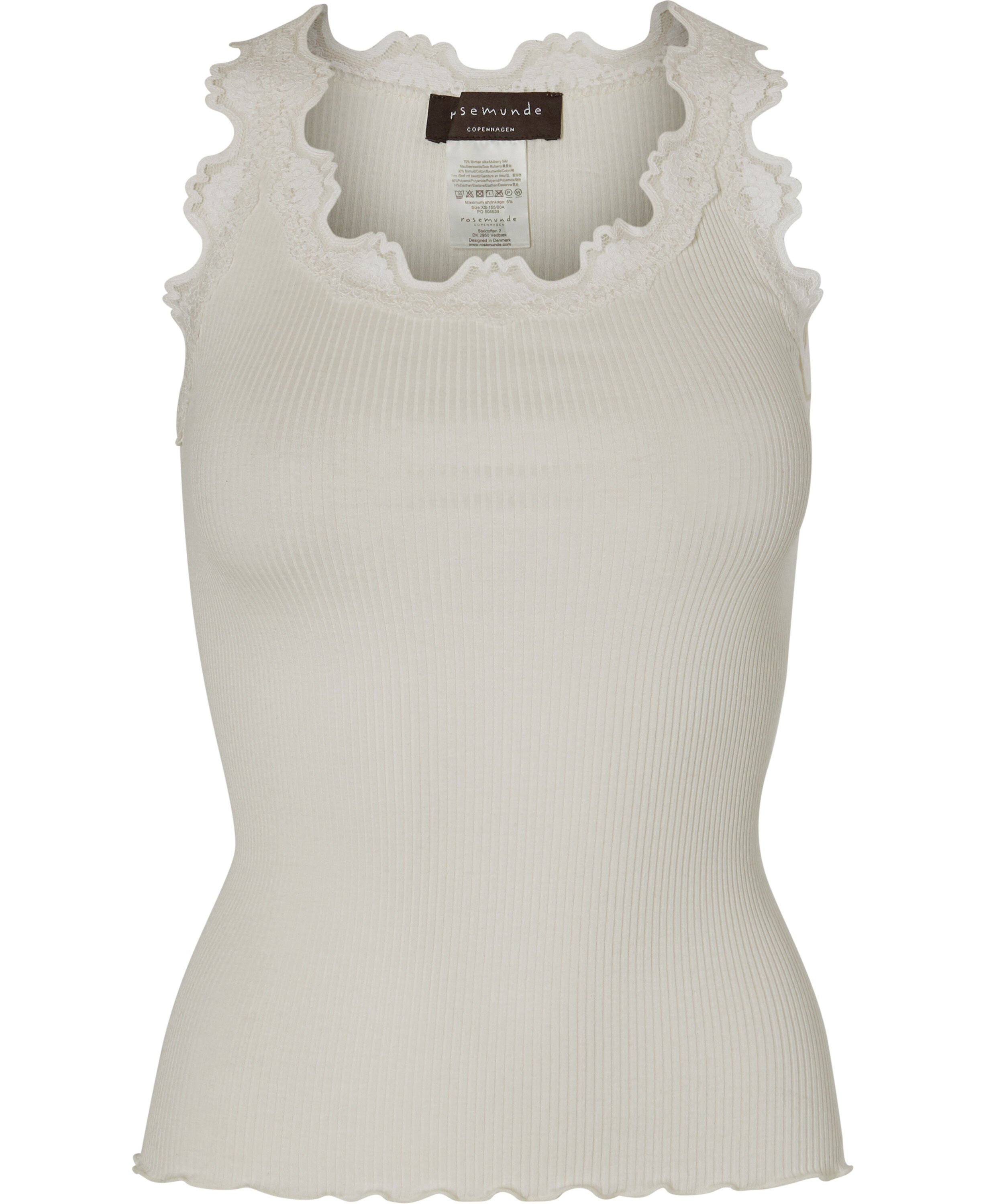 Silk top regular w/vintage lace