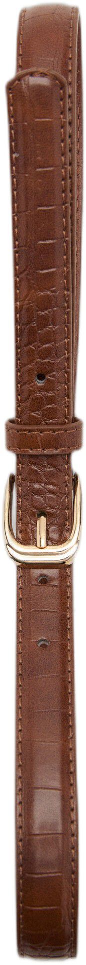 Thin faux crocodile leather belt