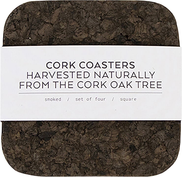 Smoked Cork Firkantet Glasbrik Sæt