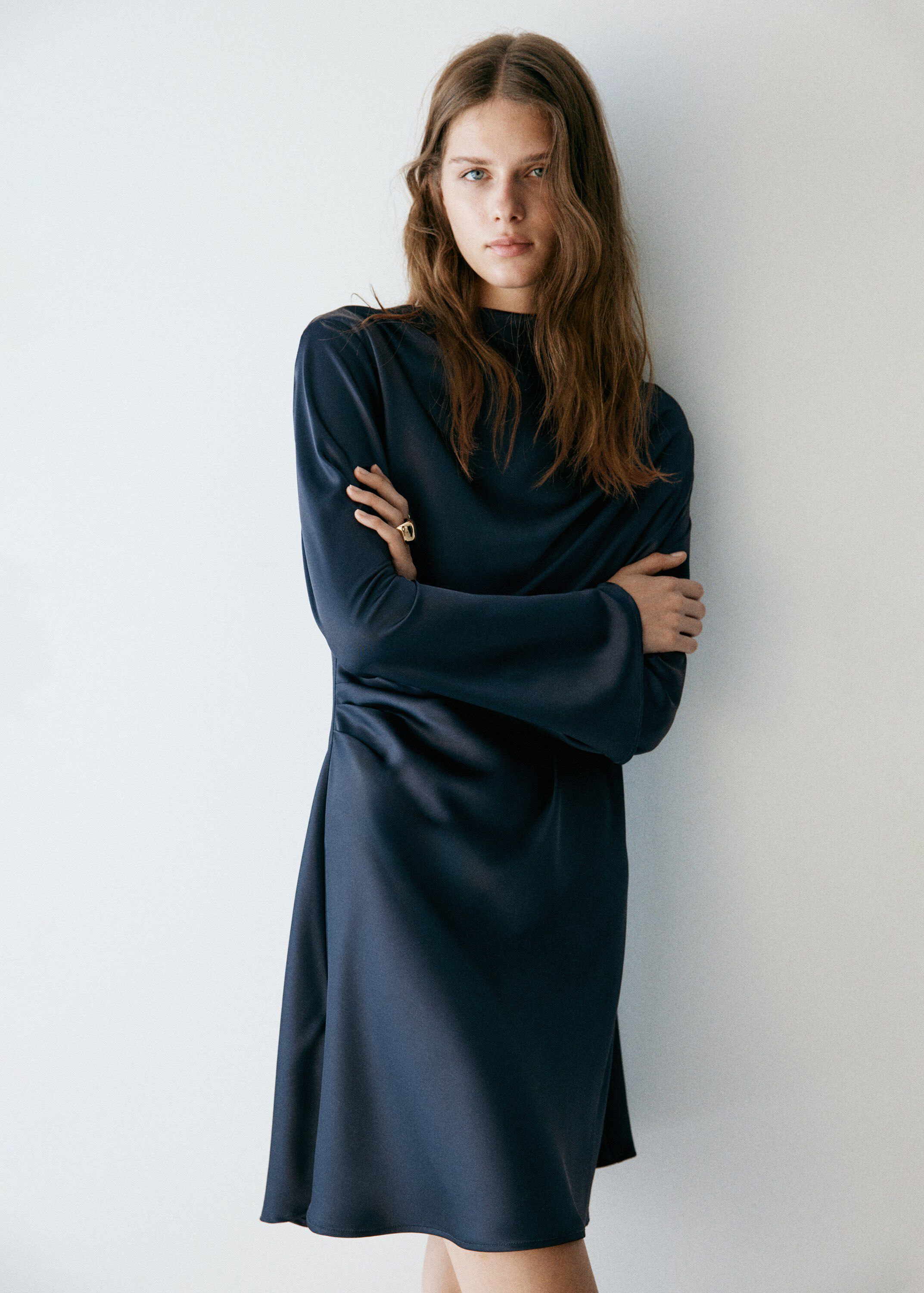 Satin draped dress