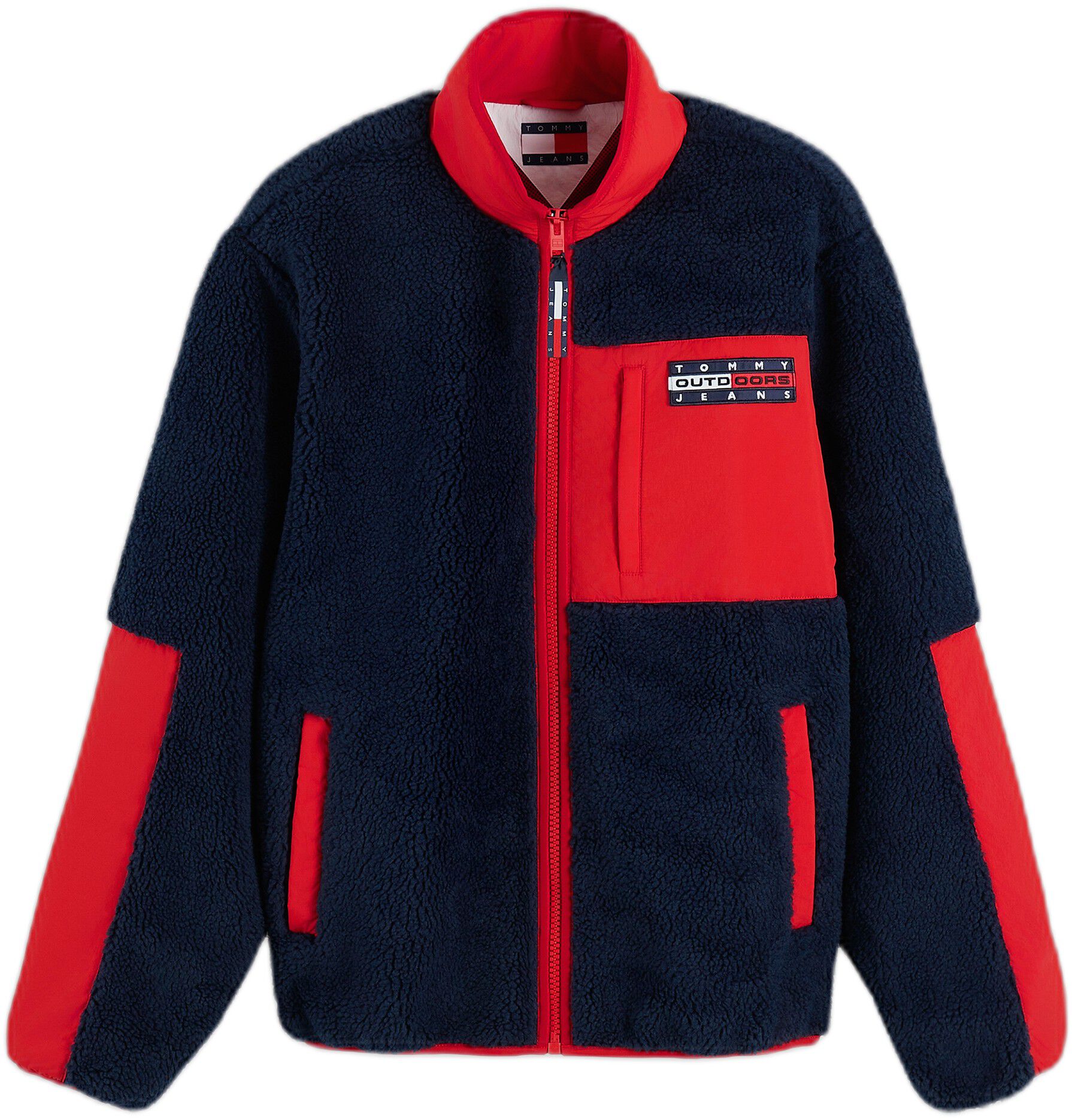 Colour-Blocked Teddy Zip-Thru Jacket