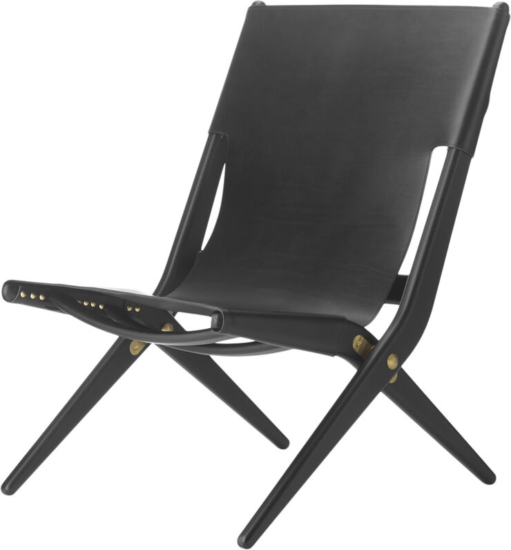 Saxe chair - Sortbejdset eg / Sort læder