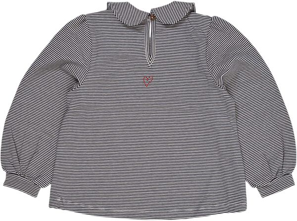 STRIPED BLOUSE W. COLLAR LS
