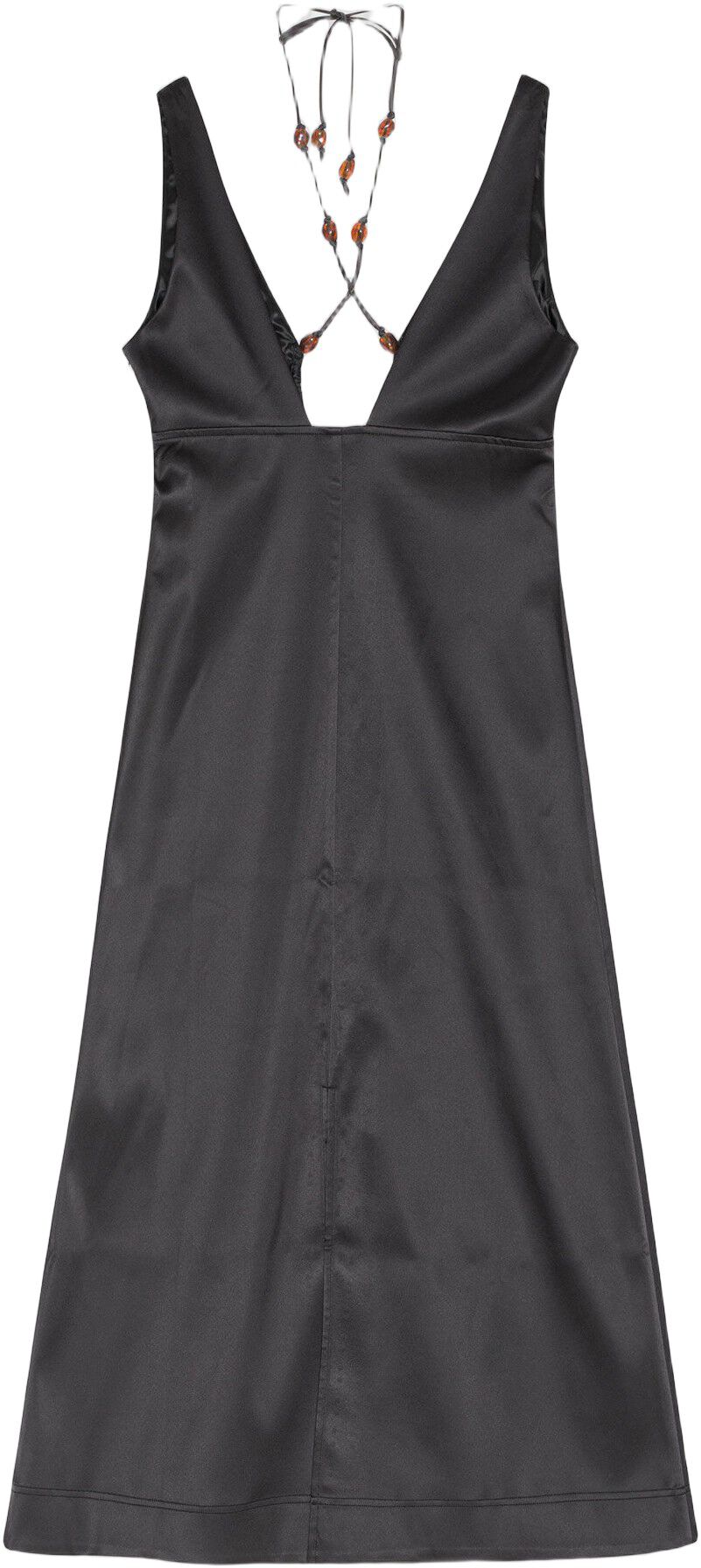 Double Satin Halter-Neck Dress