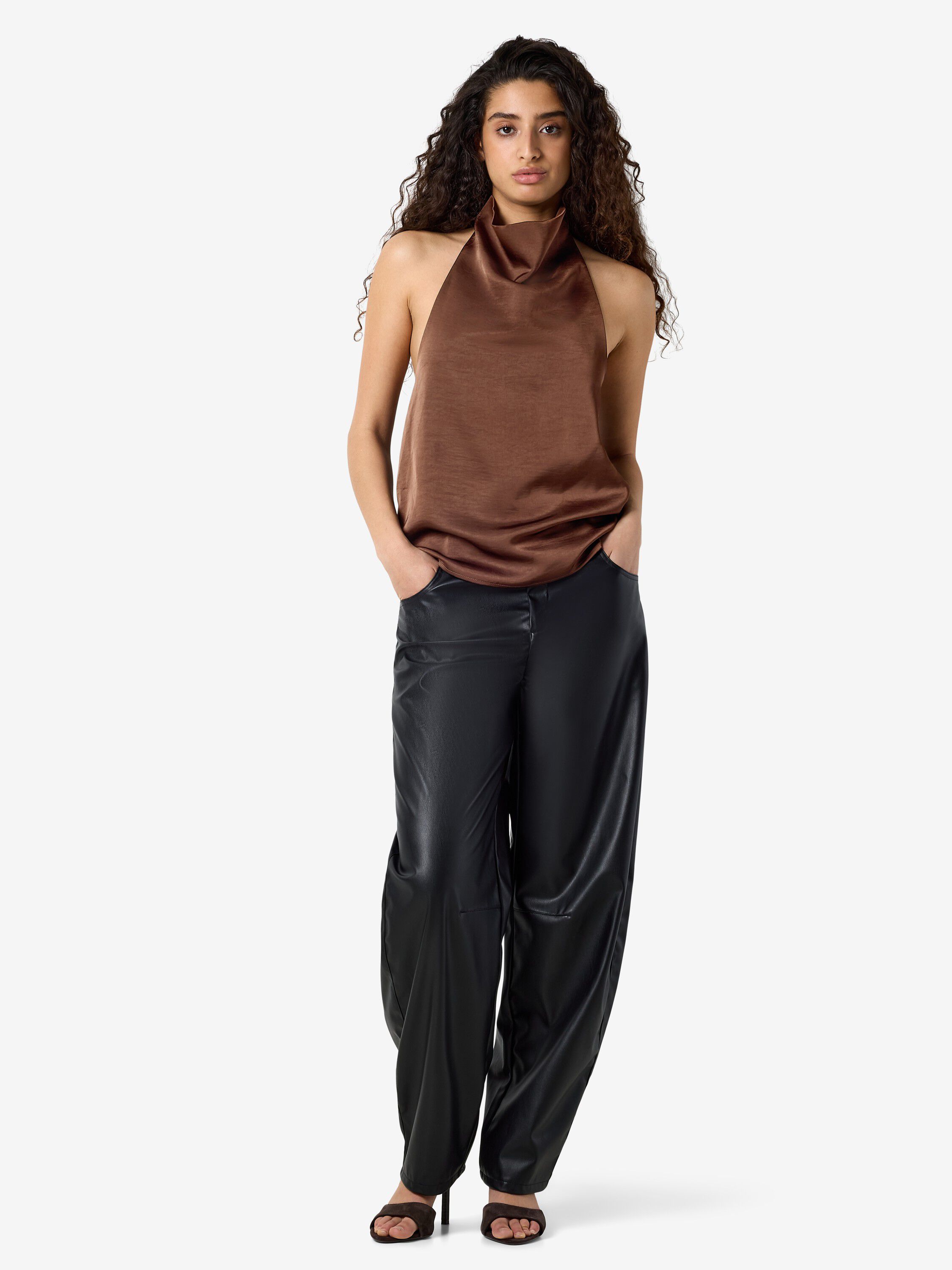 NMBRISA HIGHNECK SATIN TOP TNT/17