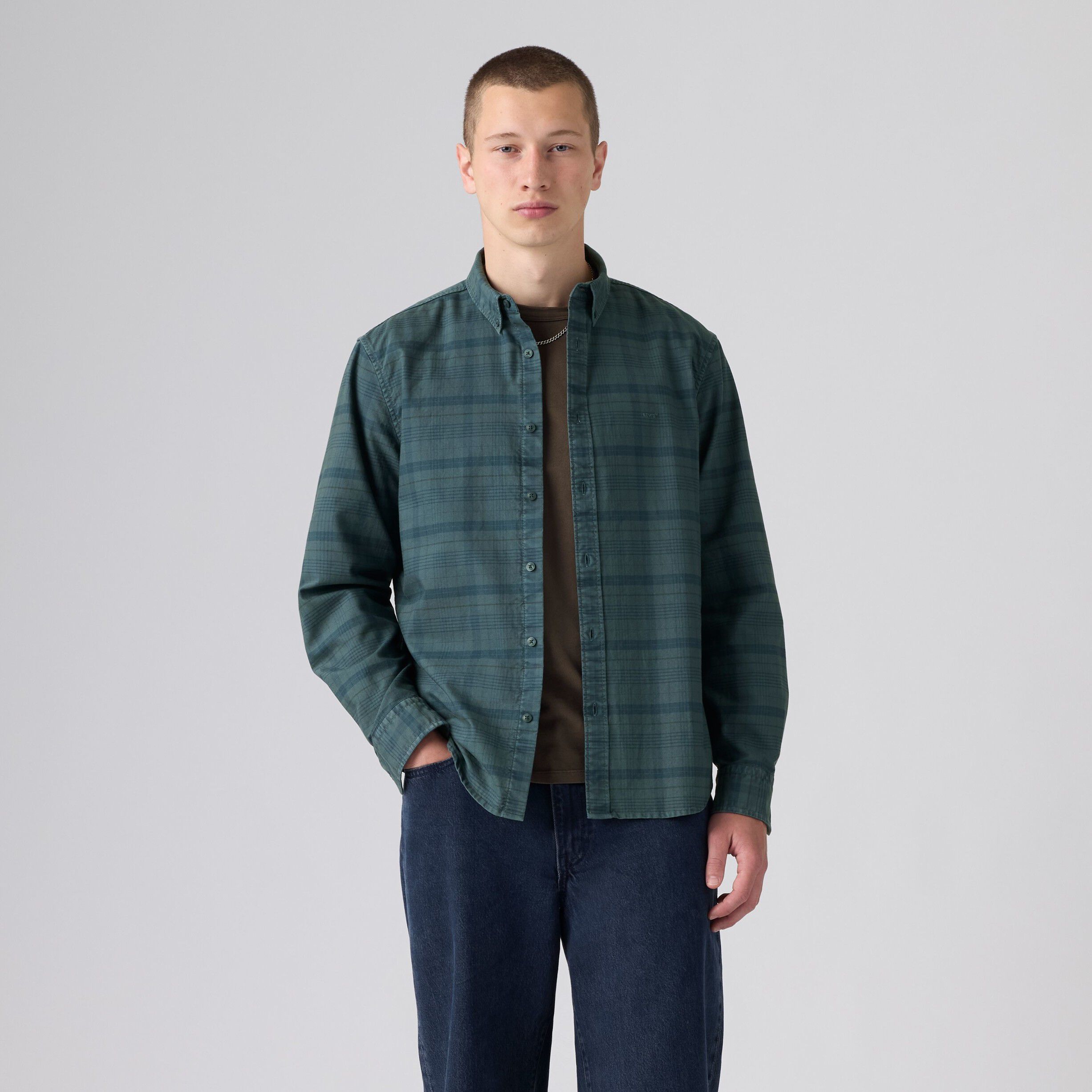 AUTHENTIC BUTTON DOWN DARK SLA