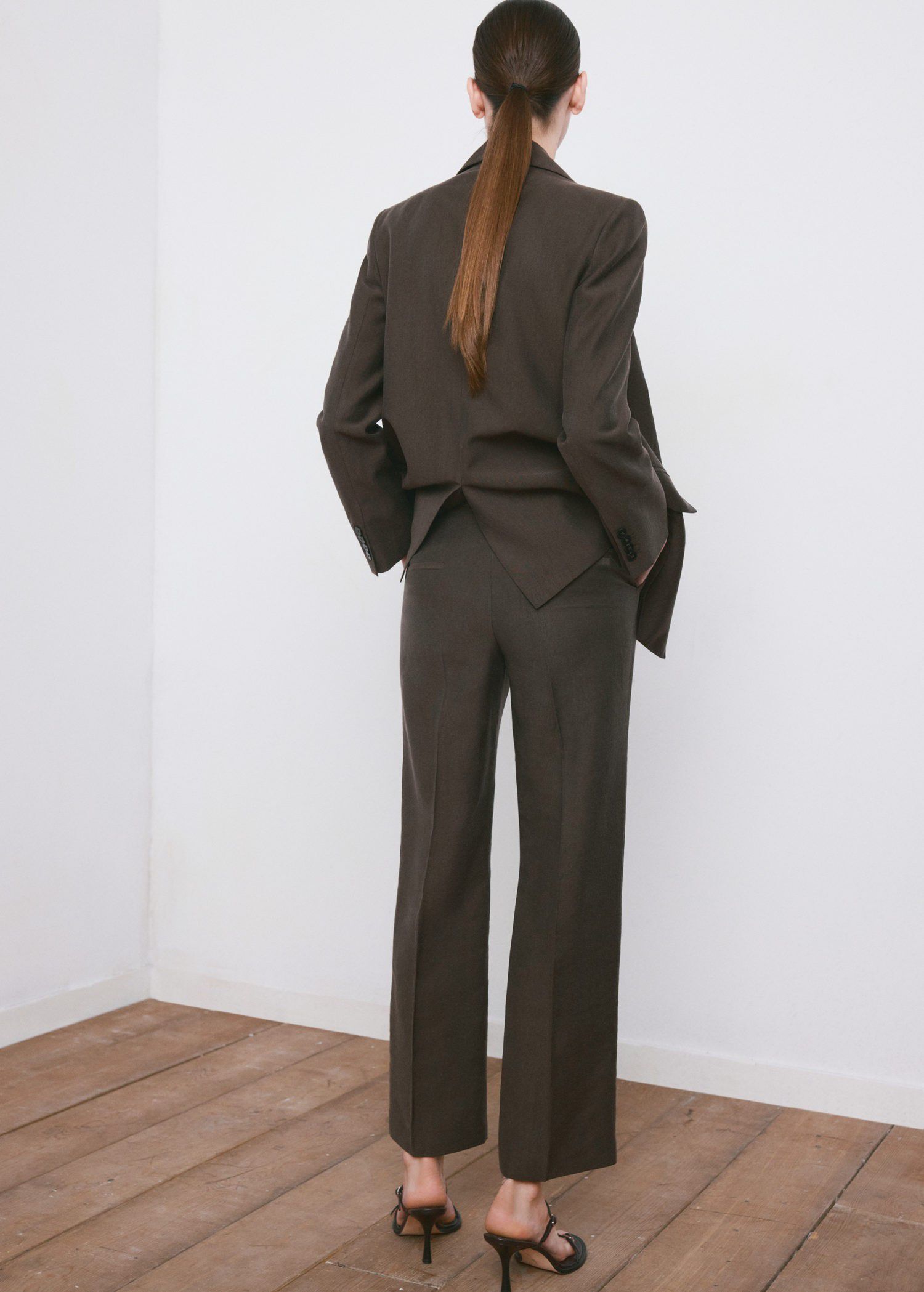 Mid-rise lyocell trousers