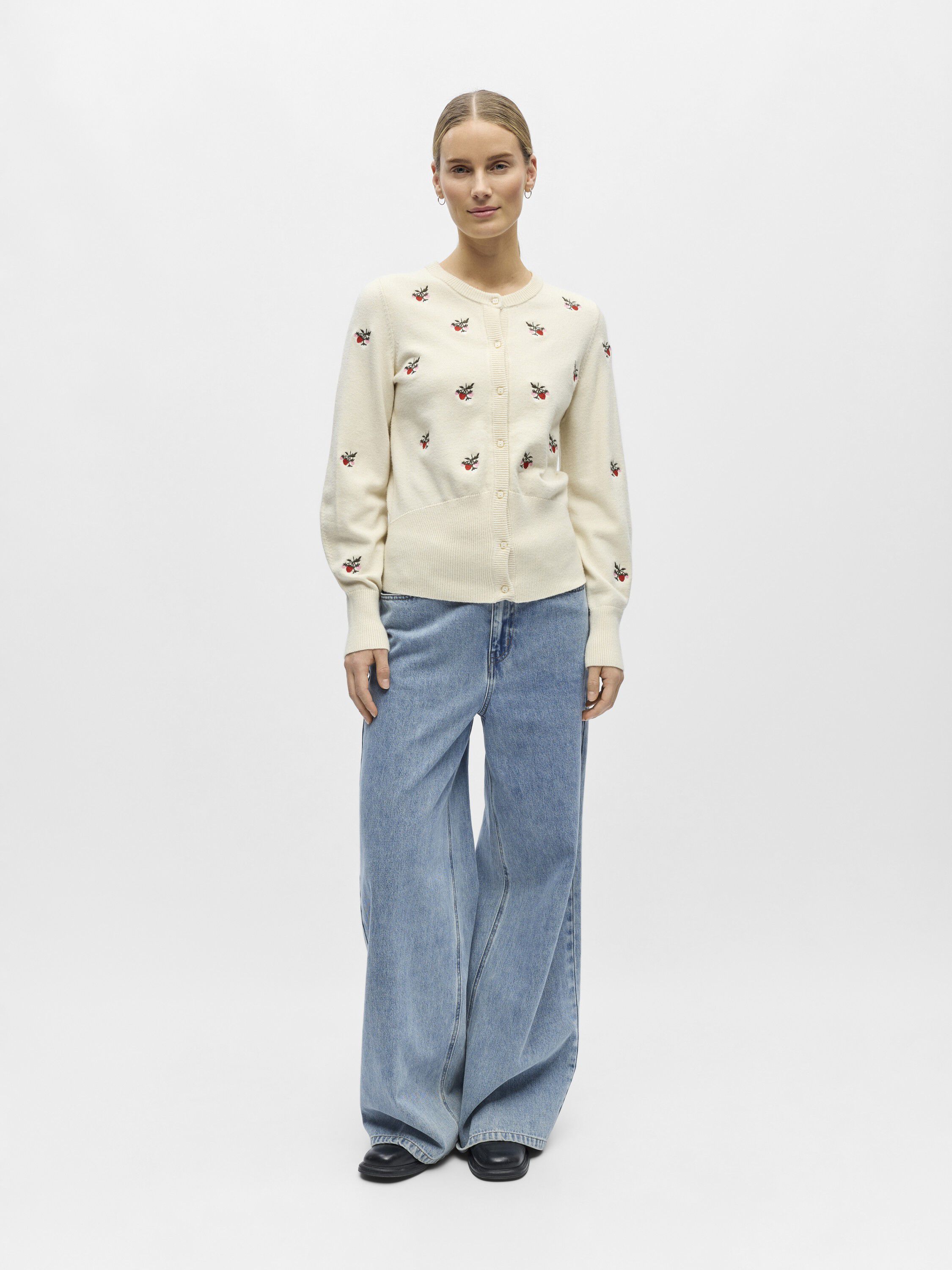 OBJEBBA THESS L/S RE KNIT CARDIGAN