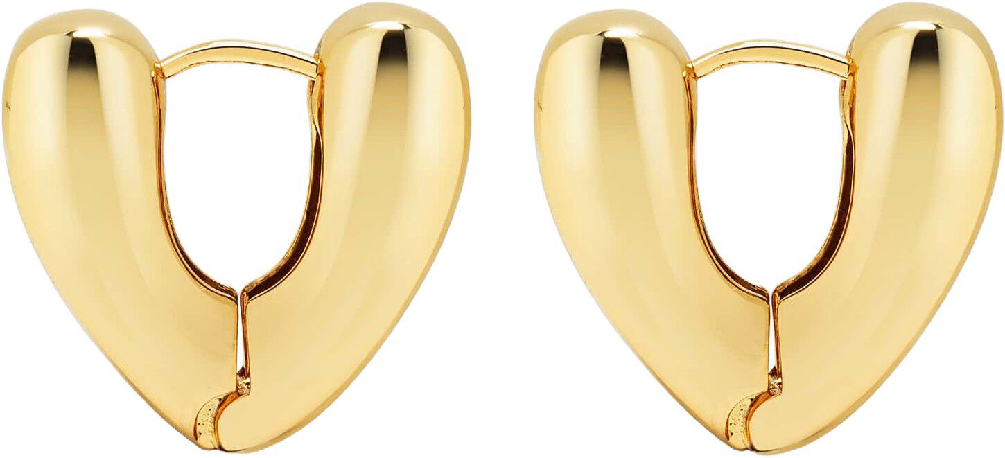 Women's Heart Hoop Earrings in Gold