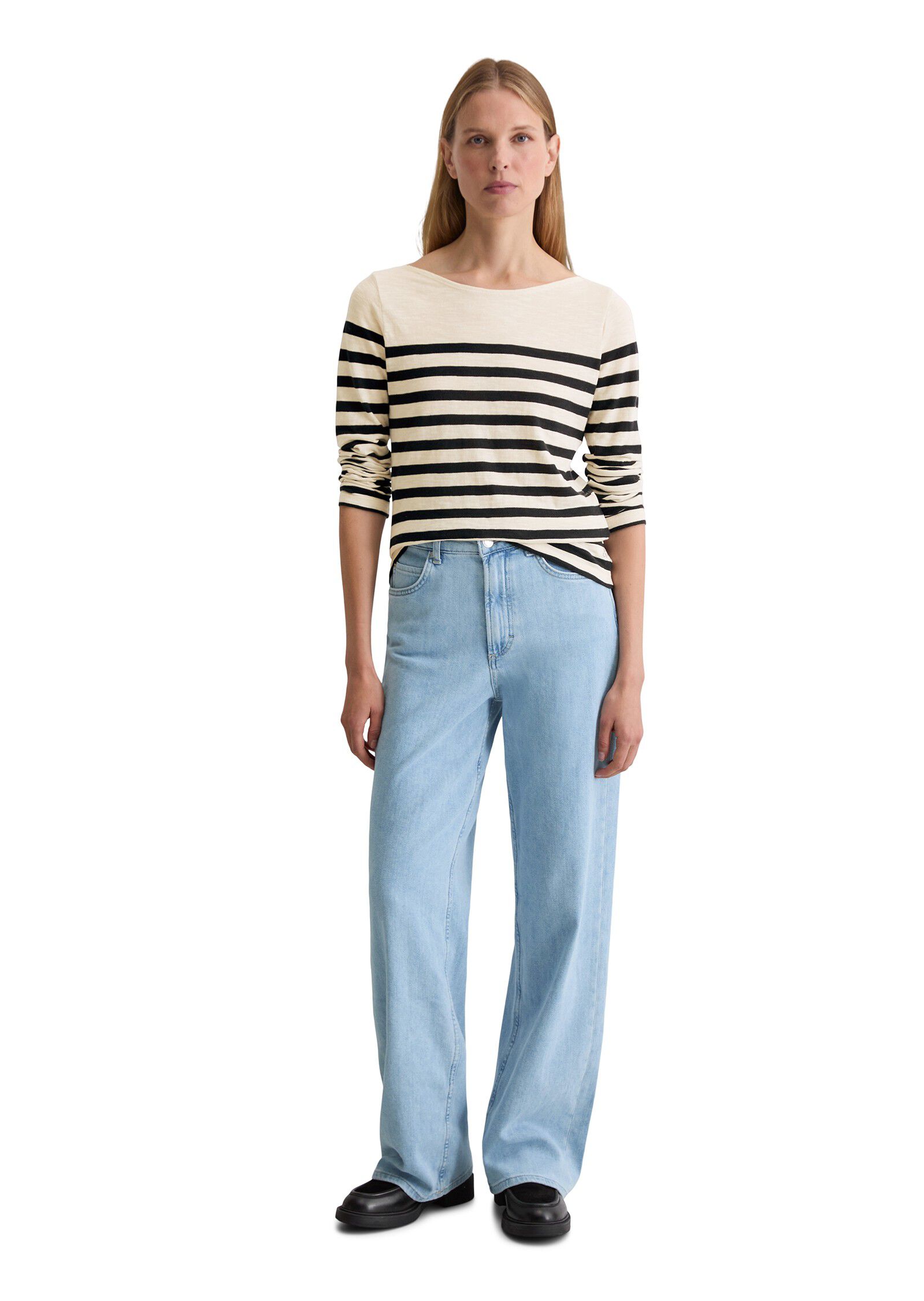 T-shirt, long sleeve, boat neck, st