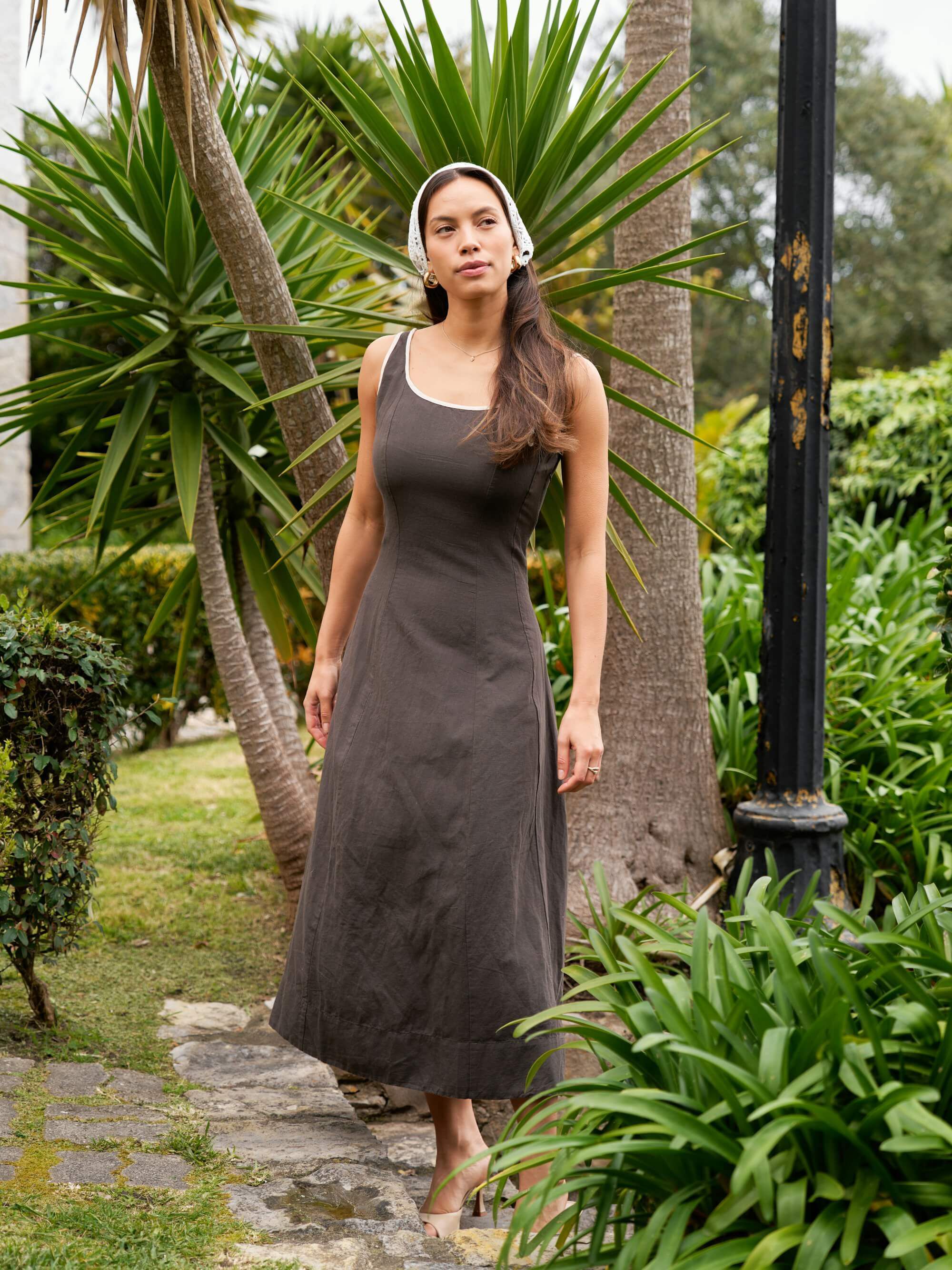 Safinan Linen Contrast Dress