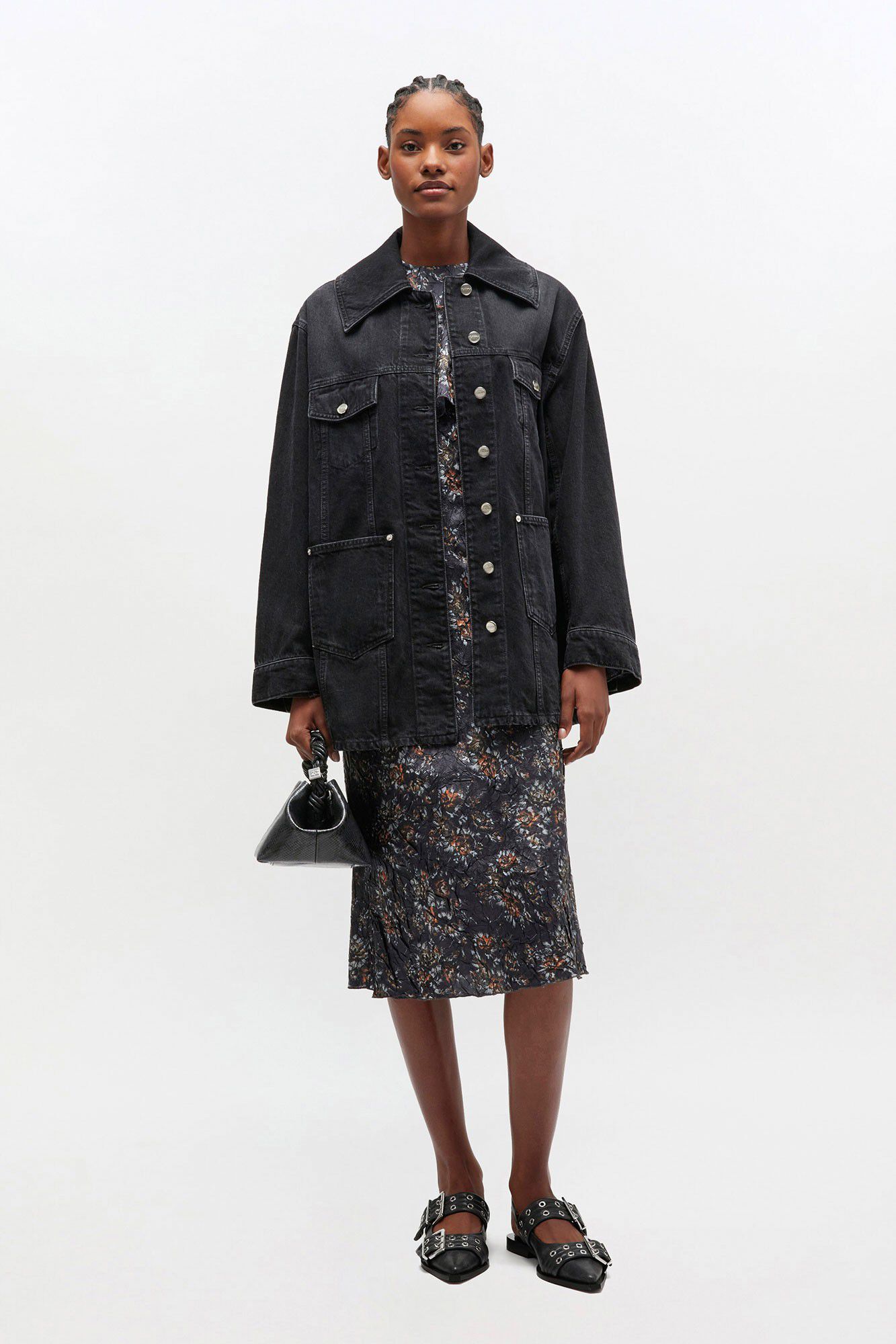 Rigid Denim Midi Jacket