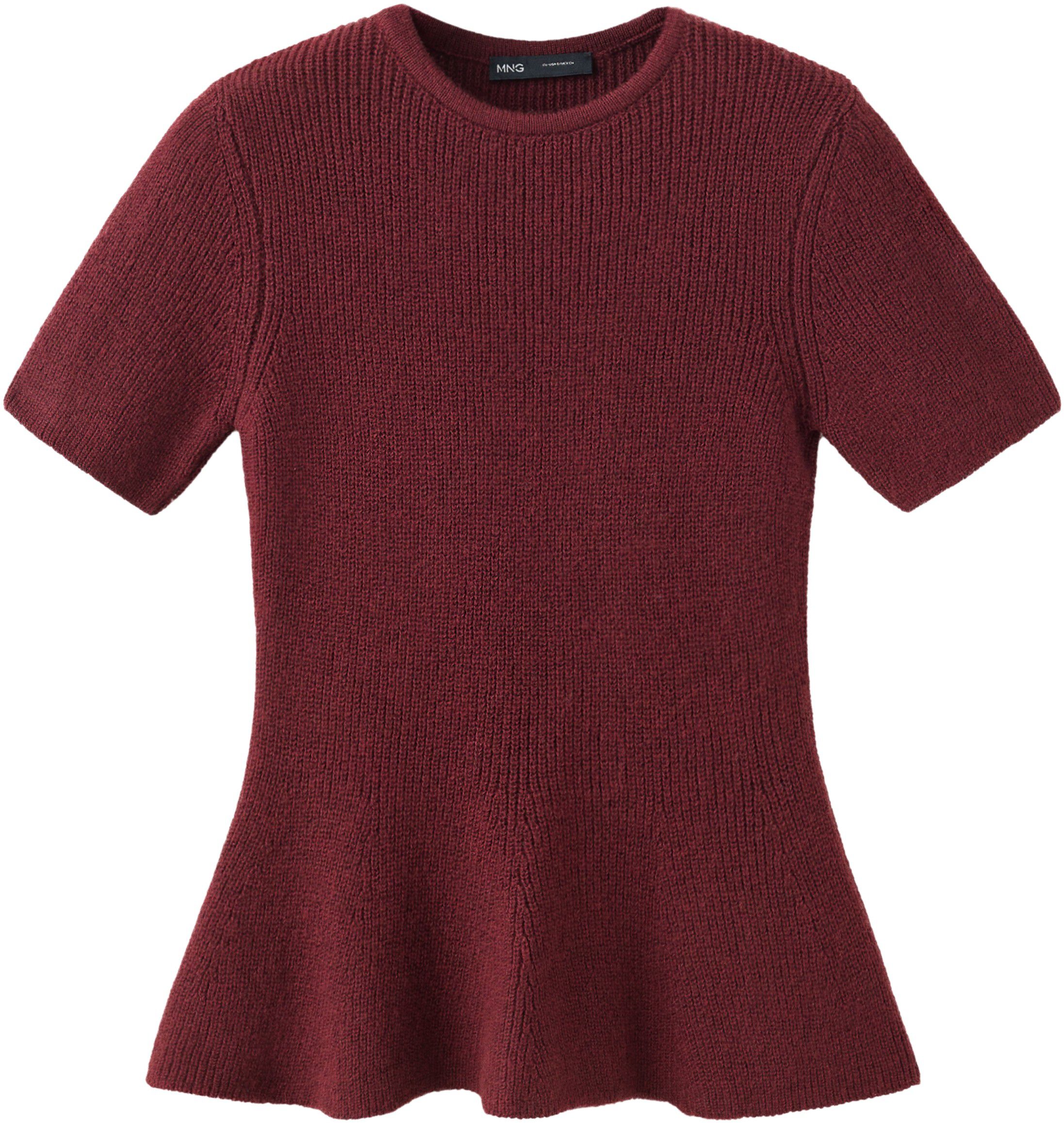 Ribbed peplum sweater