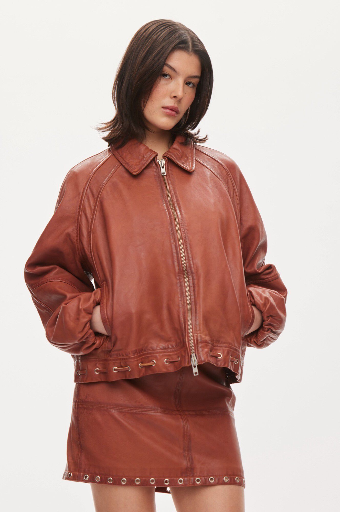 Eye leather bomber