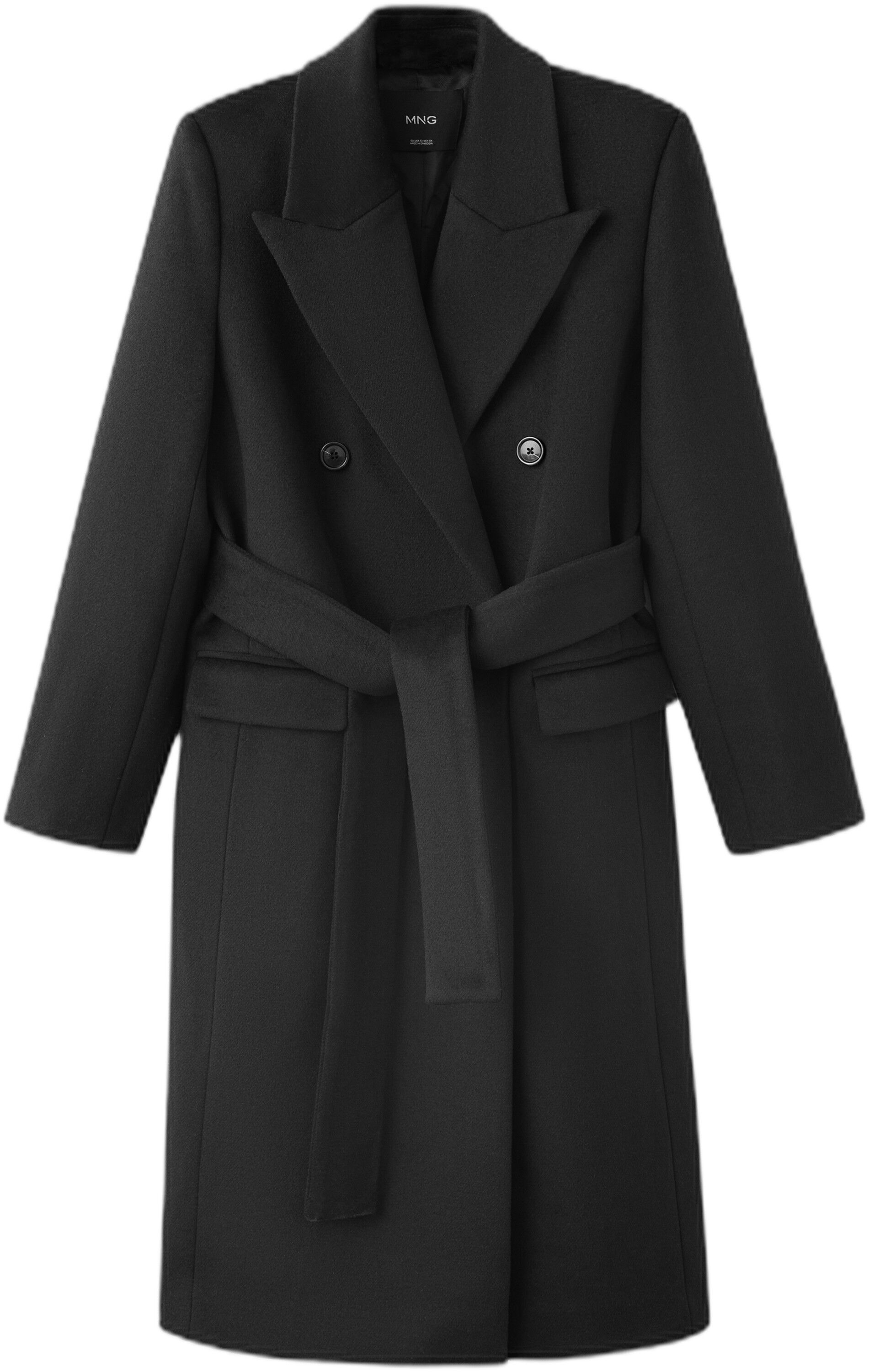 Double-breasted wool-blend coat