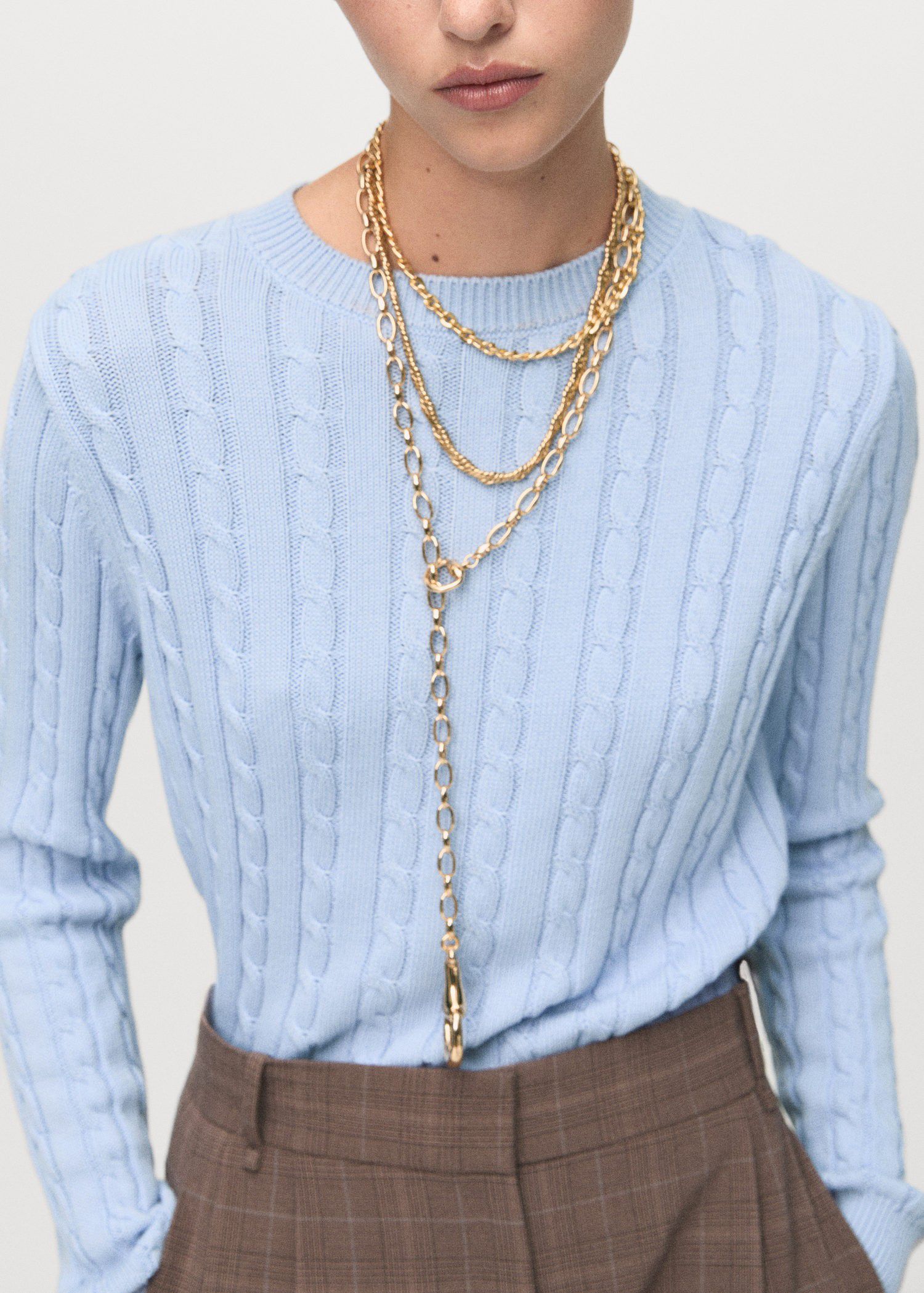 Braided knitted sweater