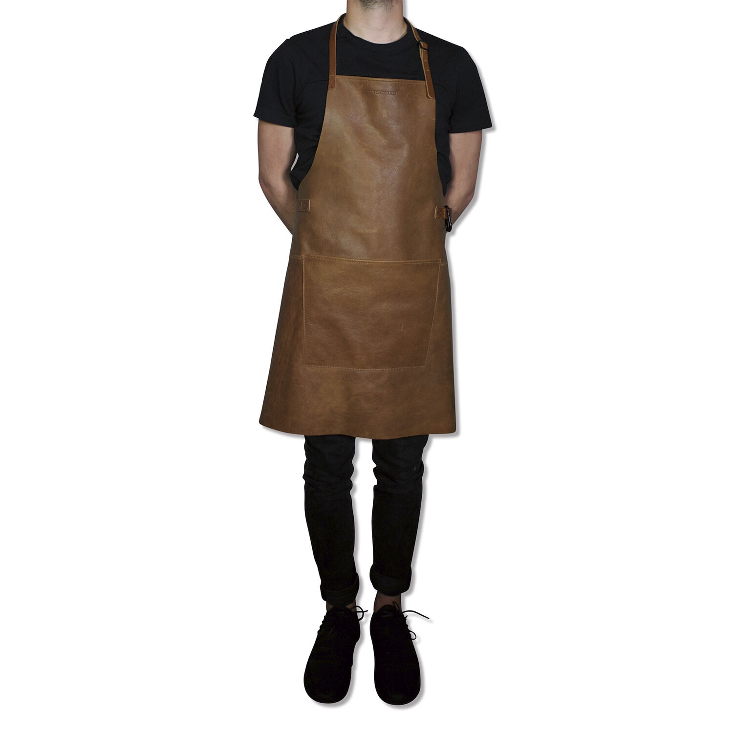 L&aelig;derforkl&aelig;de BBQ Style Apron Vintage Camel