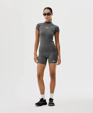 Wmns Mock Neck Stretch T-shirt