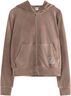 Velour hoodie with kangaroo pockets