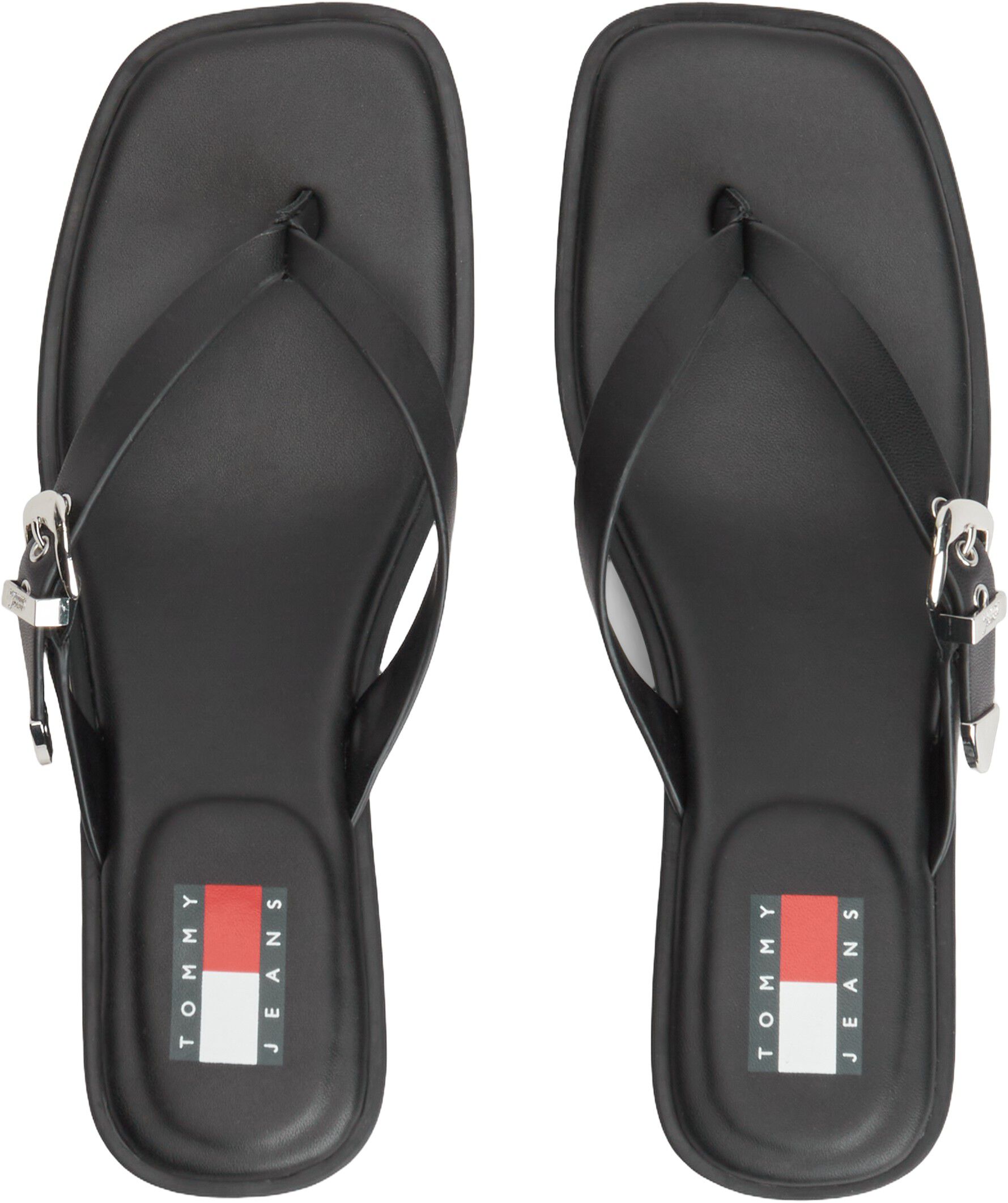 TJW KITTEN HEEL LEATHER SANDALS