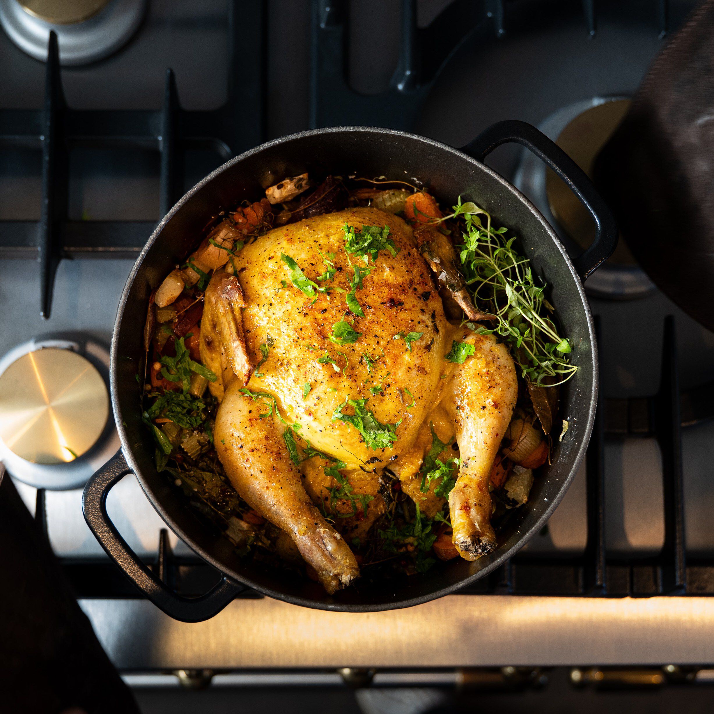 Emaljeret st&oslash;bejernsgryde 4,5L - Matsort