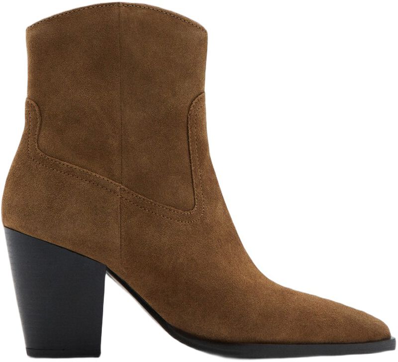 Suede Block-Heel Boots