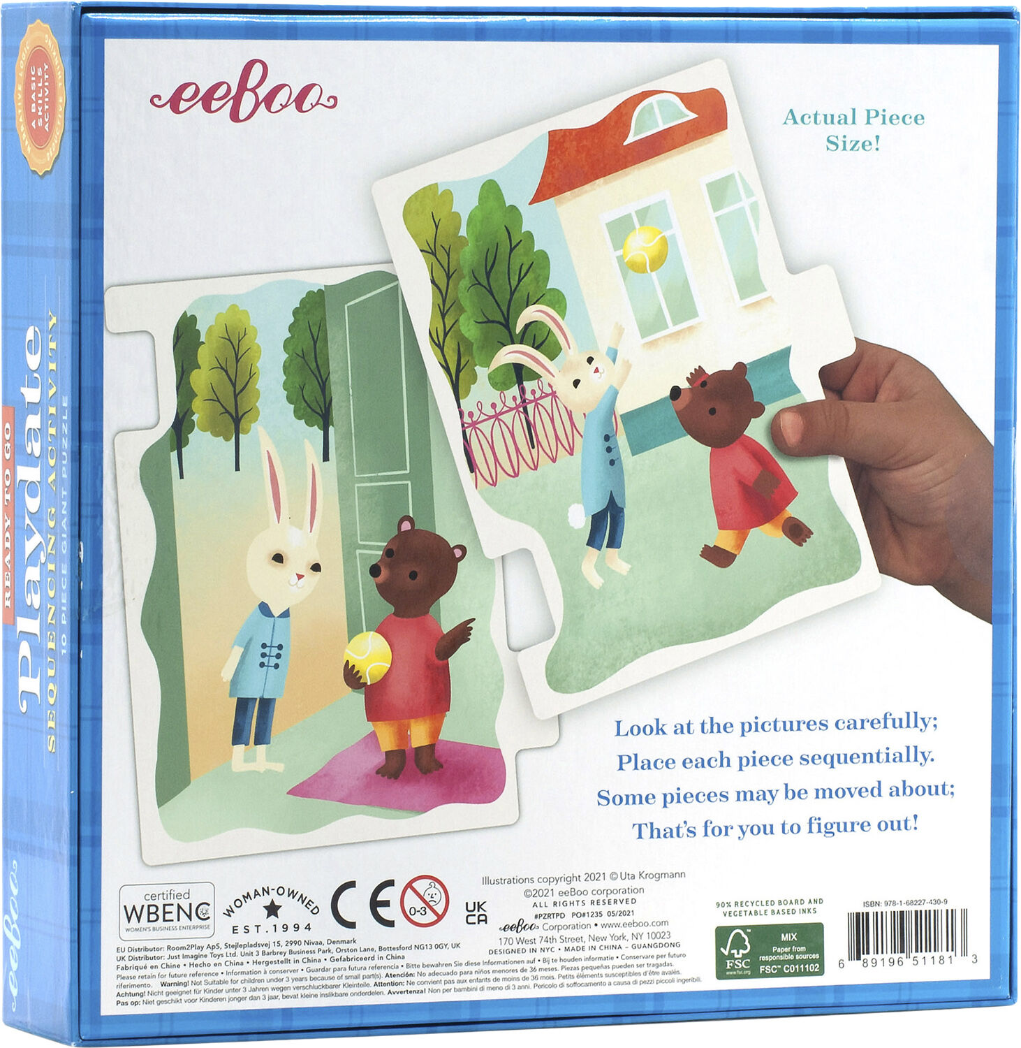 eeBoo - Jumbo puslespil 10 brk - Legeaftale