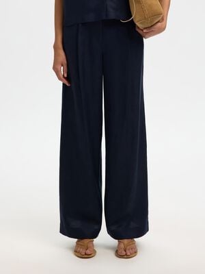 SLFLYRA HW WIDE LINEN BLEND PANT NO