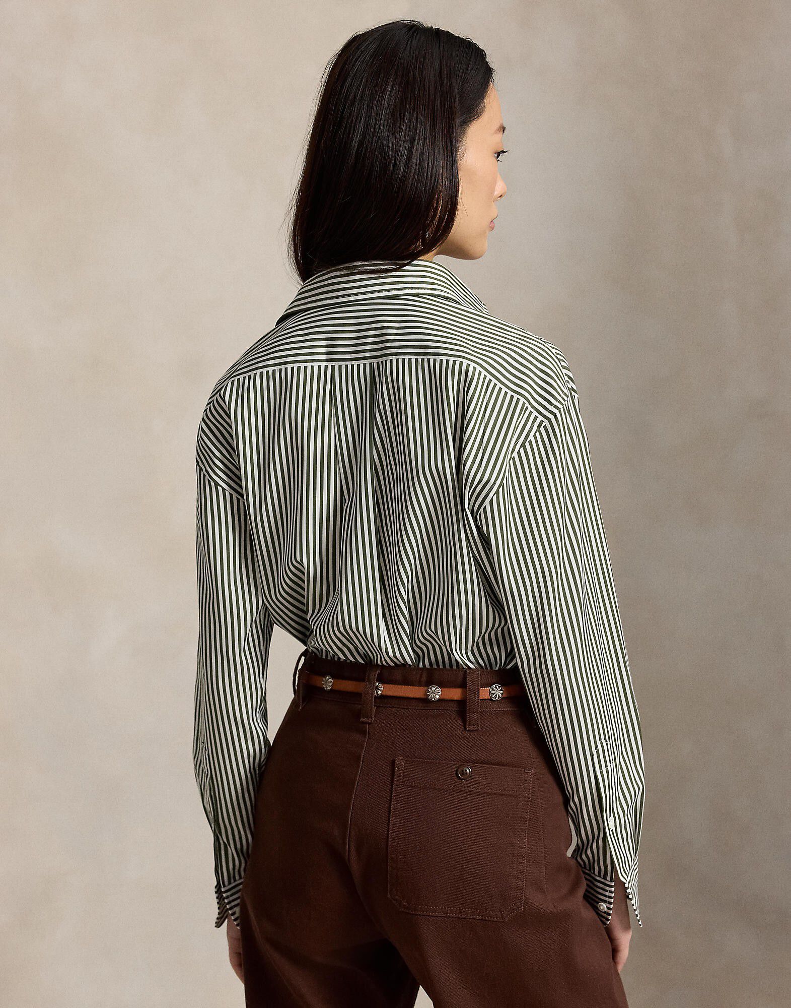 Relaxed Fit Striped Cotton Shirt