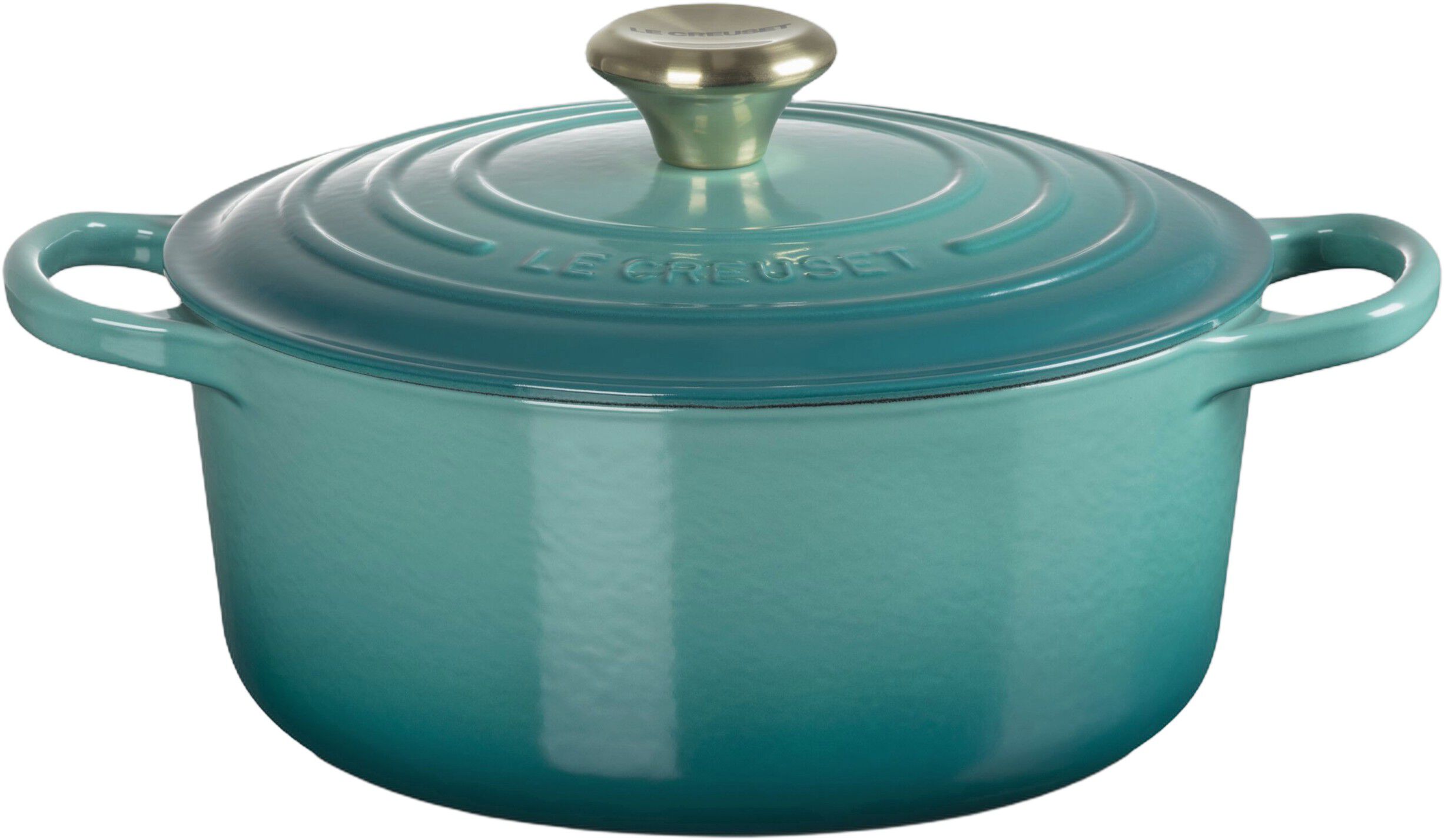 Le Creuset Signature st&oslash;bejern rund gryde 24cm Bleu Riviera