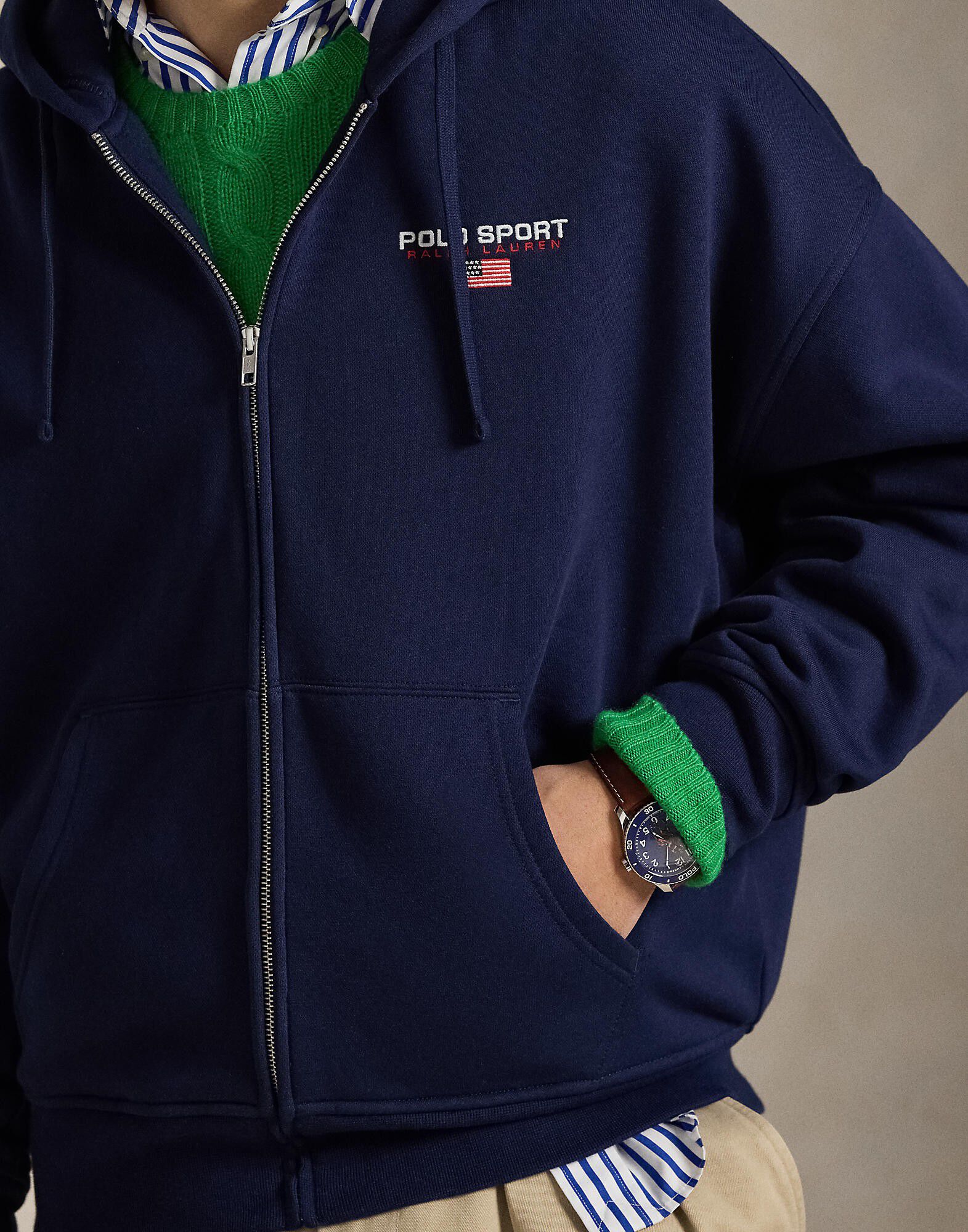 Relaxed Fit Polo Sport Fleece Hoodie