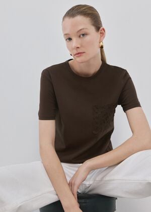 Embroidered cotton T-shirt