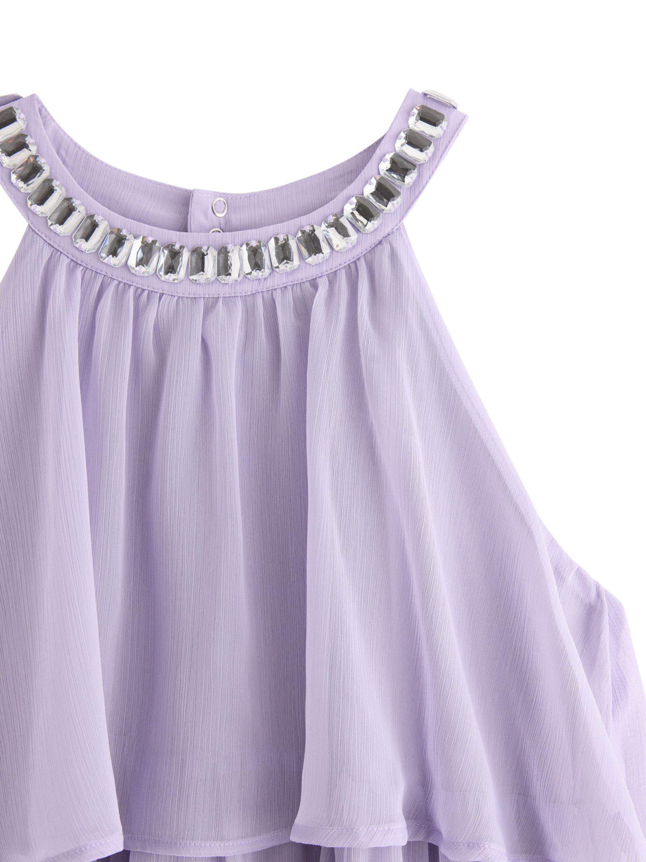 Ermel&oslash;s kjole i chiffong med strass