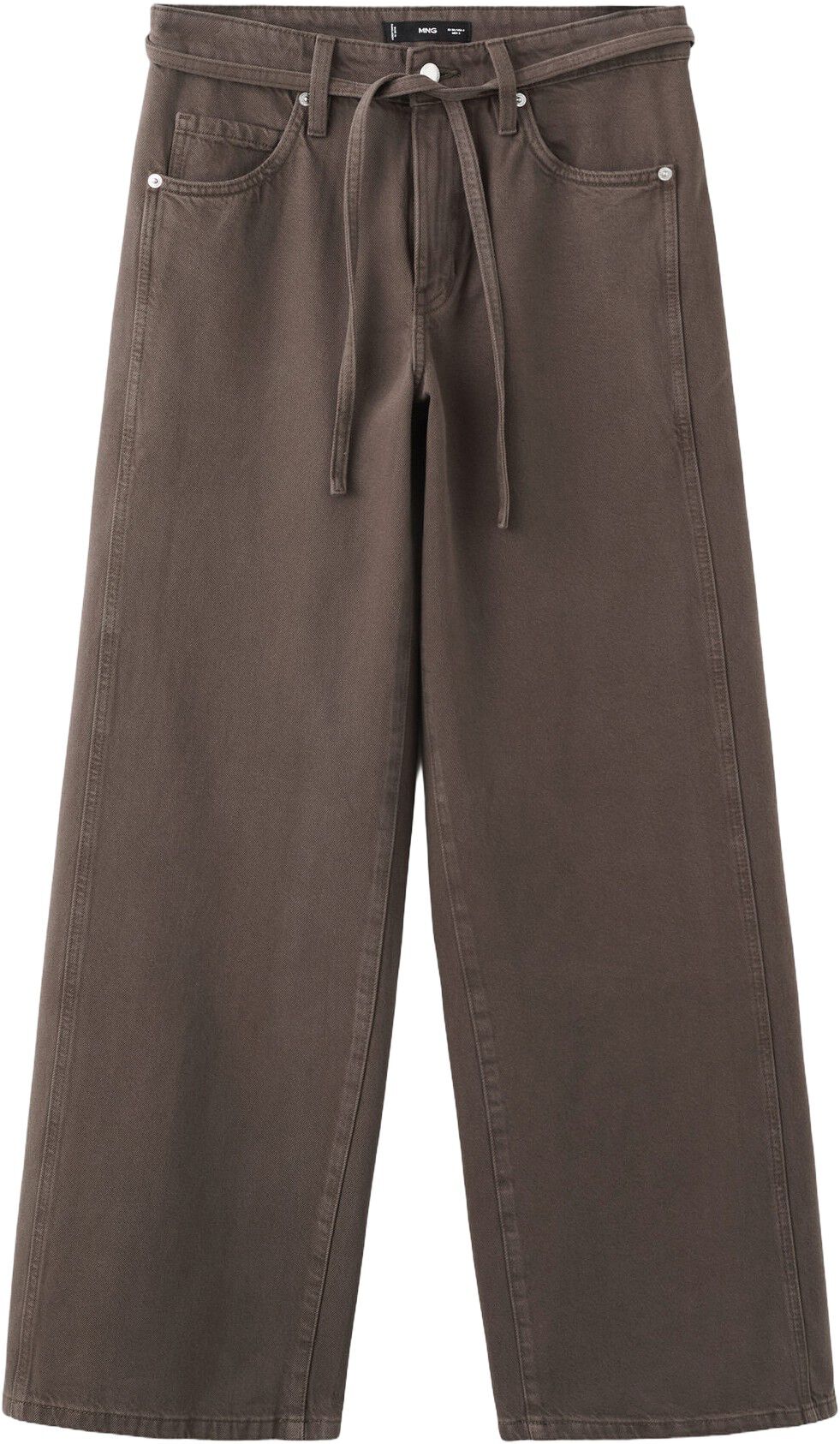 Wide-leg jeans with drawstring