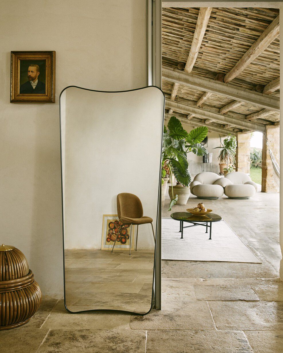 F.A. 33 Wall Mirror, 70x146 Black Brass
