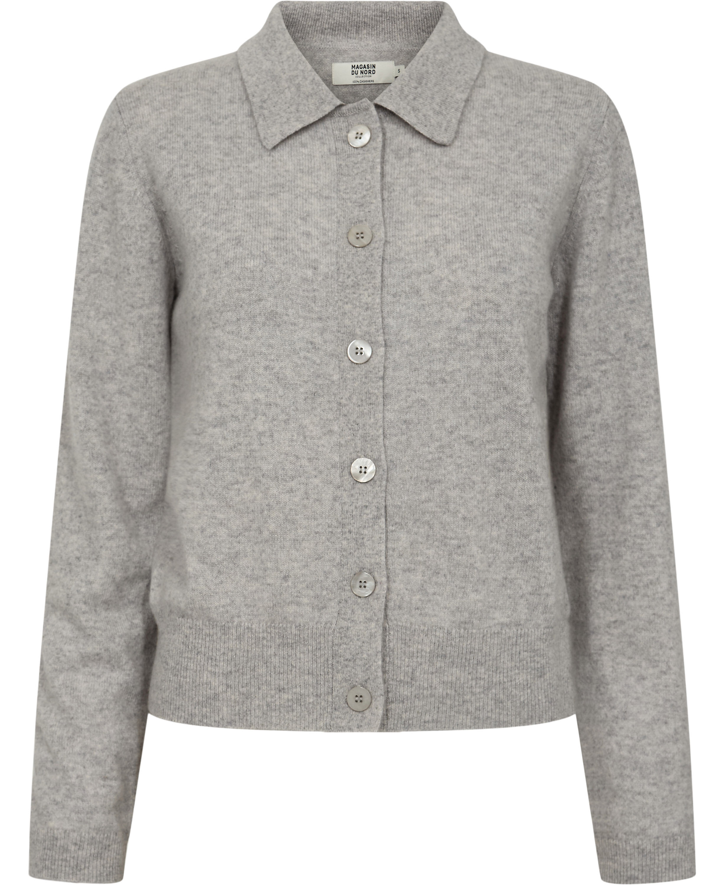 Mabel 15 Lang&aelig;rmede polo strikcardigan - 100% Cashmere