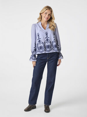 Amara Stripe Emb Blouse