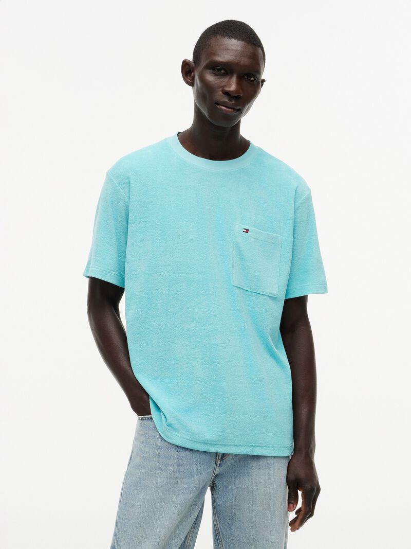 Towelling Relaxed Crew Neck T-Shirt