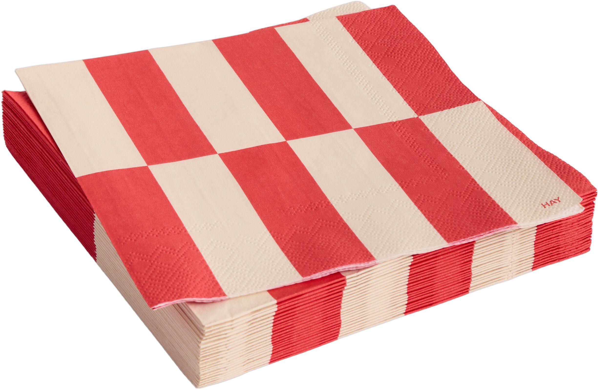 Pattern Napkins-Set of 20 Lunch-Off-white and red