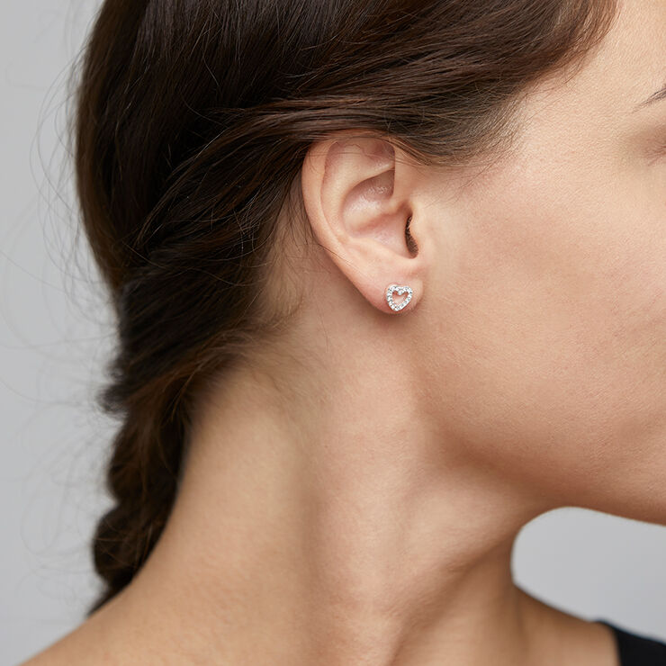 Øreringe, edie, sølvbelagt, krystal