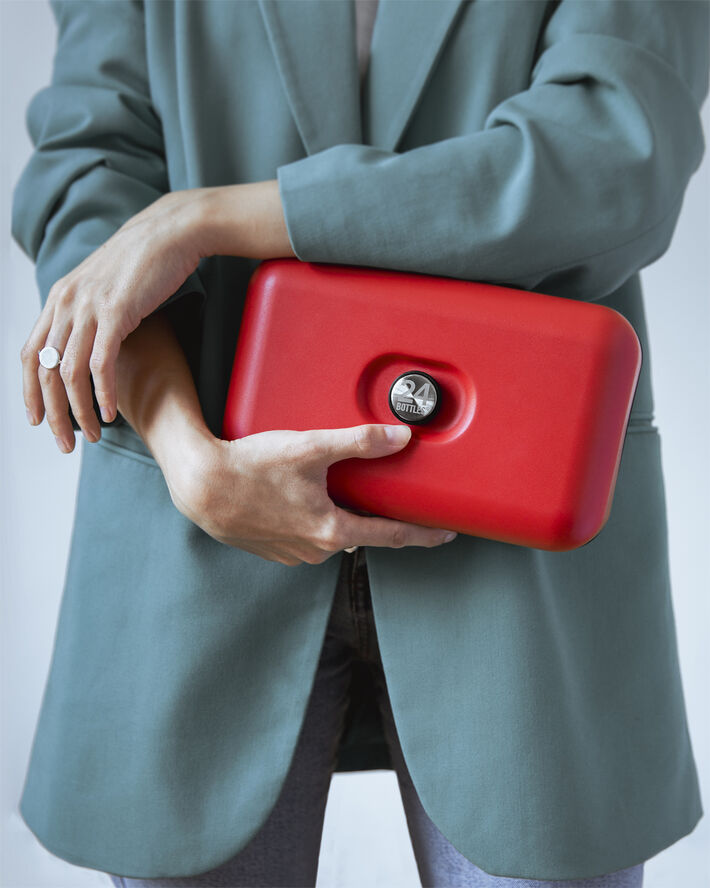 Lunchbox - Stone Finish - Hot Red