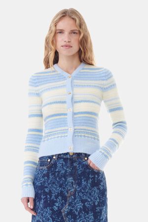 Soft Wool Stripe Cardigan