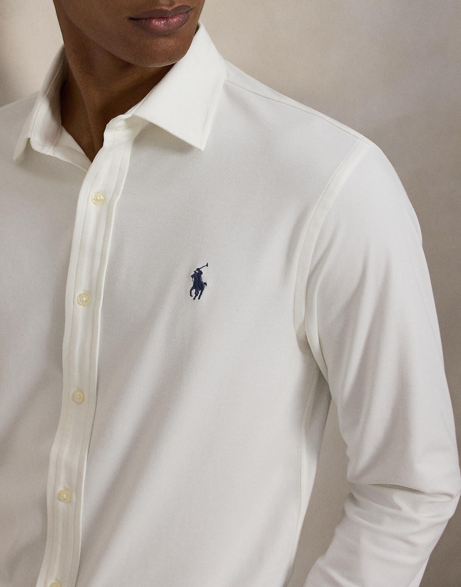 STRCH OXFORD INTRLK-KNT-SHIRT