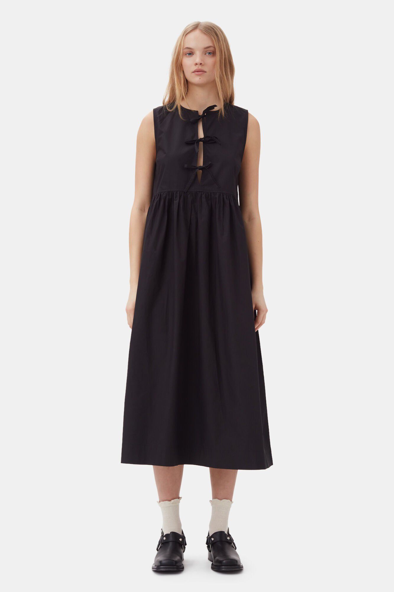 Cotton Poplin Midi Dress