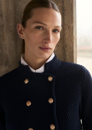 Mao collar knitted jacket