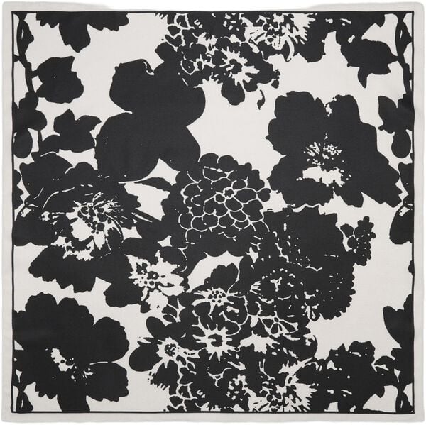 Floral-print satin scarf
